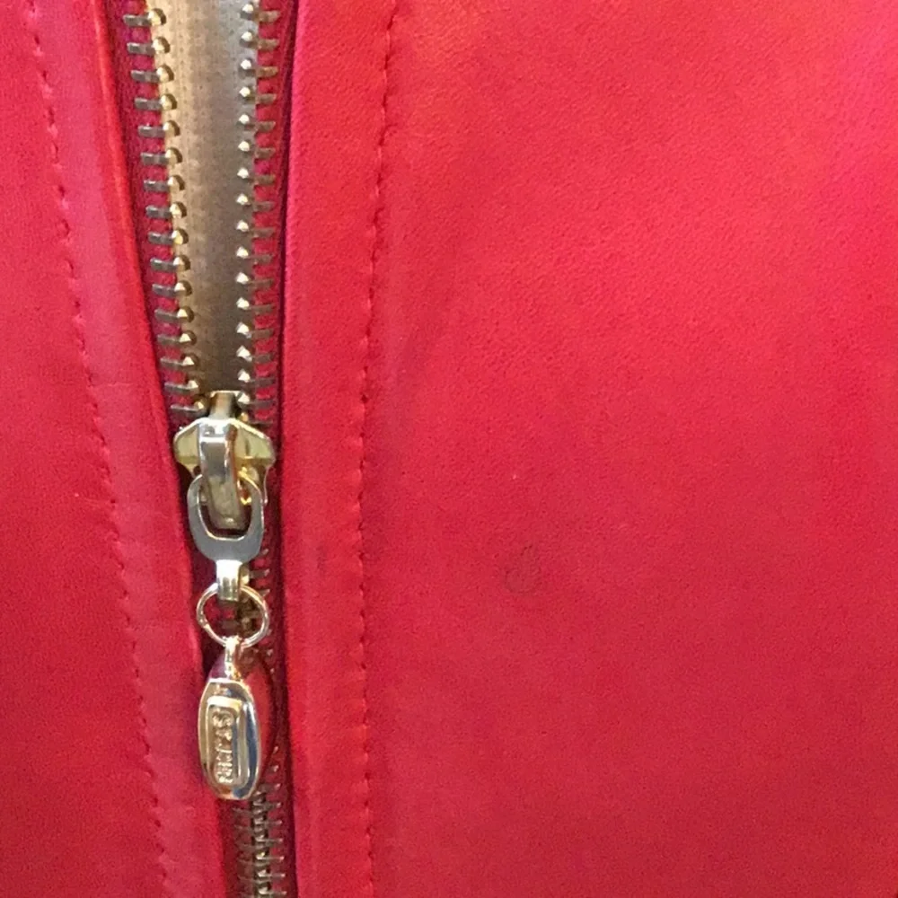 St. John Red Leather Jacket - Picture 3 of 9